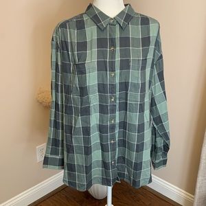 Wonderly plus size fashion ash plaid casual button down shirt